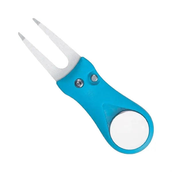 Foldable Golf Green Repair Tool with Magnetic Disc