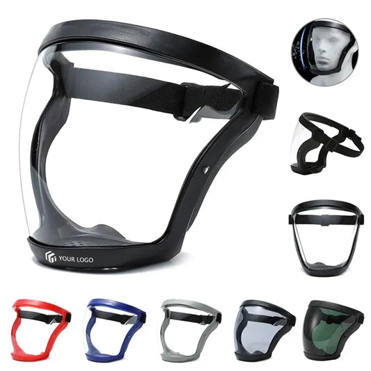 Clear outdoor safety anti fog mask protective face shield