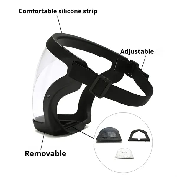 Clear outdoor safety anti fog mask protective face shield