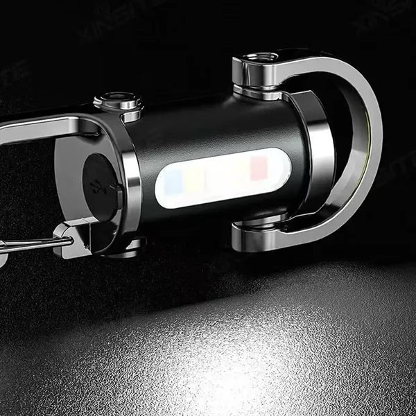 Mini bright COB walking searching hiking keychain flashlight