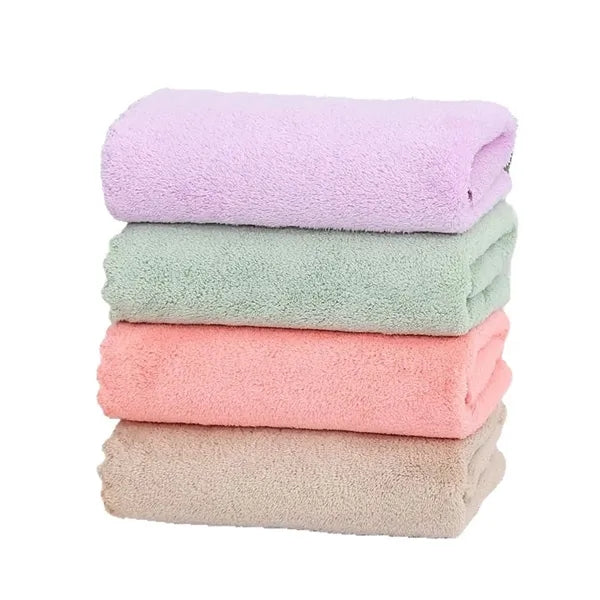 Coral Fleece Cut Edge Bath Towel Quick Dry