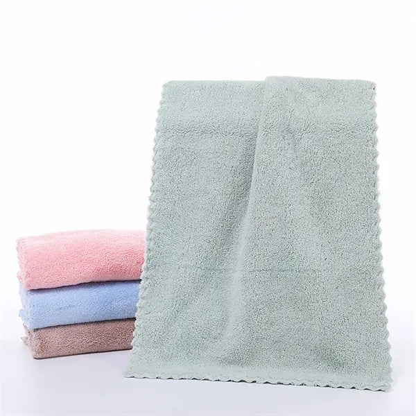 Coral Fleece Cut Edge Bath Towel Quick Dry