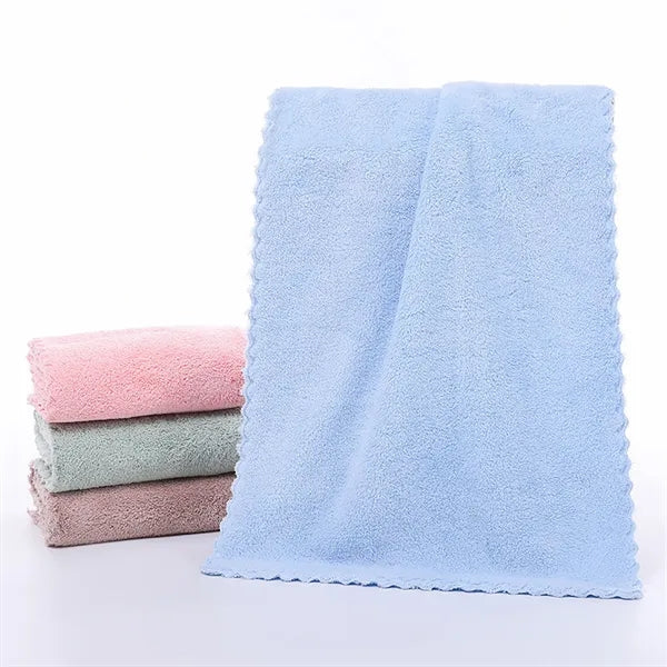 Coral Fleece Cut Edge Bath Towel Quick Dry