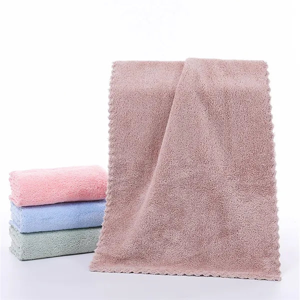Coral Fleece Cut Edge Bath Towel Quick Dry