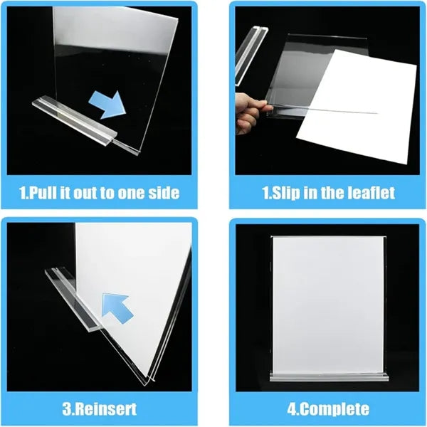 Acrylic T-Shaped Octagonal Tabletop Sign Holder