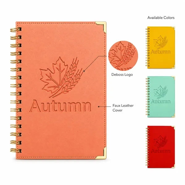 Logo Faux Leather Business Gift Notebook