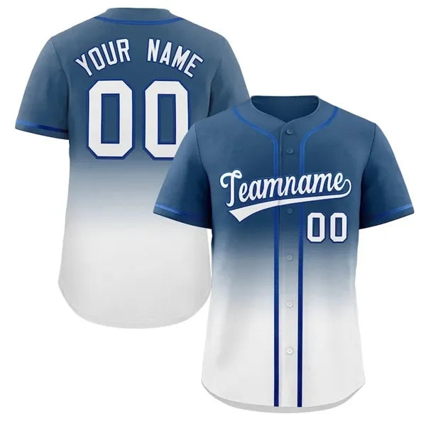 Ombre Gradient Full-Button Baseball Jersey
