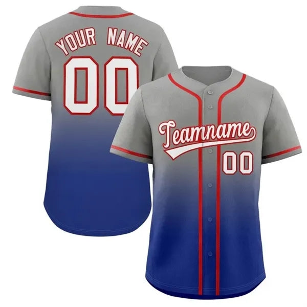 Ombre Gradient Full-Button Baseball Jersey