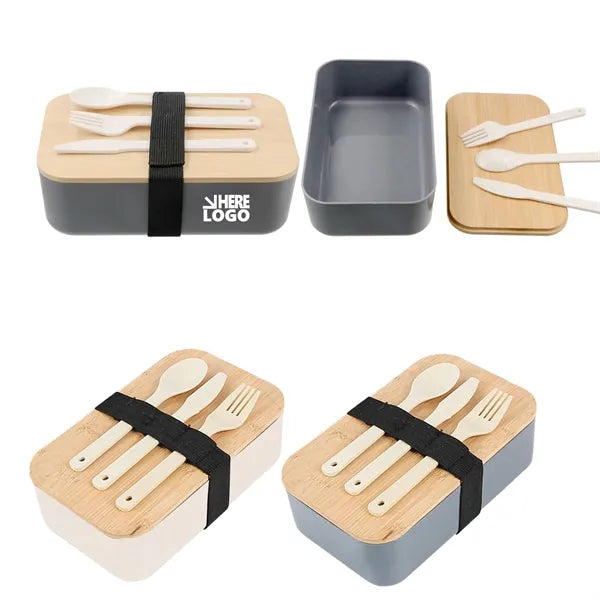 Portable Bento Lunch Box w/ Bamboo Lid