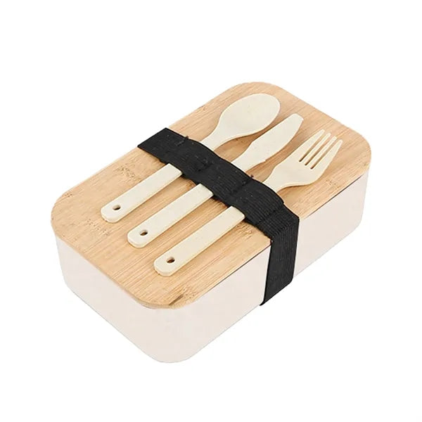 Portable Bento Lunch Box w/ Bamboo Lid