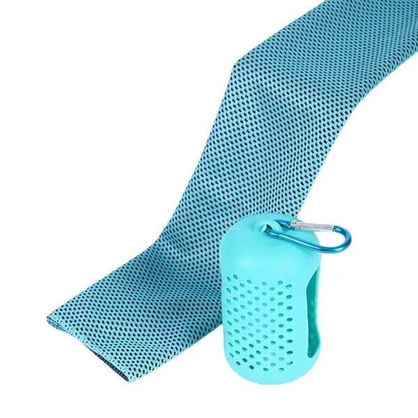 Cooling Quick Dry Sports Towel With Silicone Storage Bag