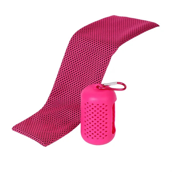 Cooling Quick Dry Sports Towel With Silicone Storage Bag