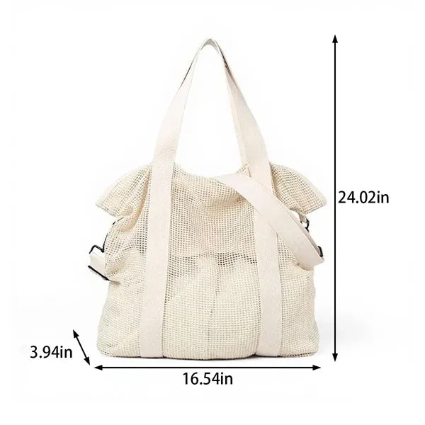 Beach vacations pools women's shoulder handbag mesh tote bag