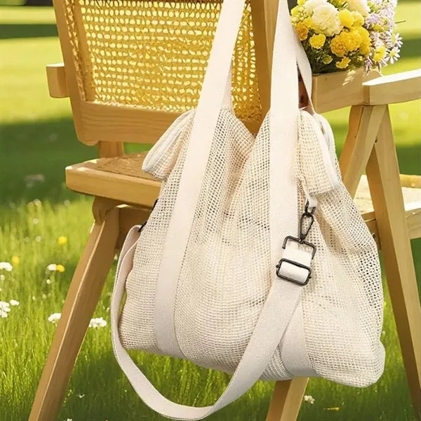 Beach vacations pools women's shoulder handbag mesh tote bag