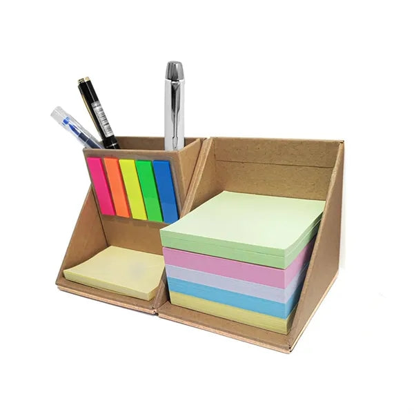 Sticky Notes Organizer Cube w/Pen Holder