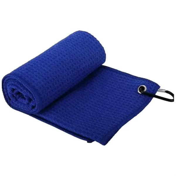 Microfiber Waffle Weave Golf Towel with Carabiner