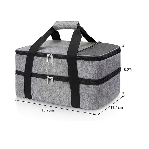 Insulated double decker casserole carrier portable cooler