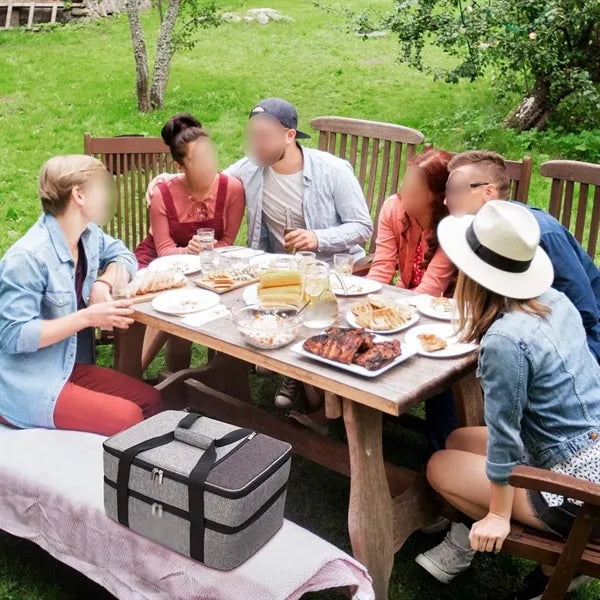 Insulated double decker casserole carrier portable cooler