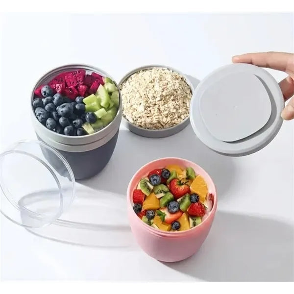 Double Layer Portable Cereal and Yogurt Cup Lunch Container