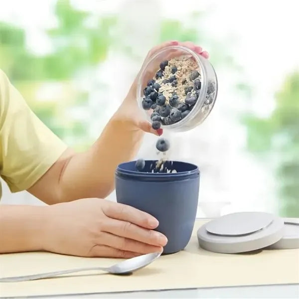 Double Layer Portable Cereal and Yogurt Cup Lunch Container