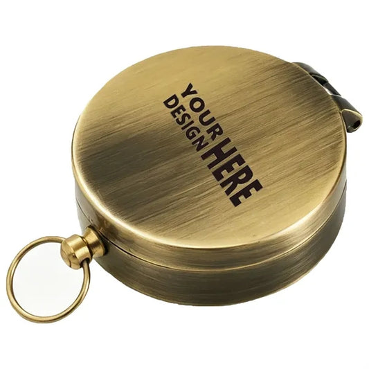 Vintage Zinc Alloy Compass Pocket Watch
