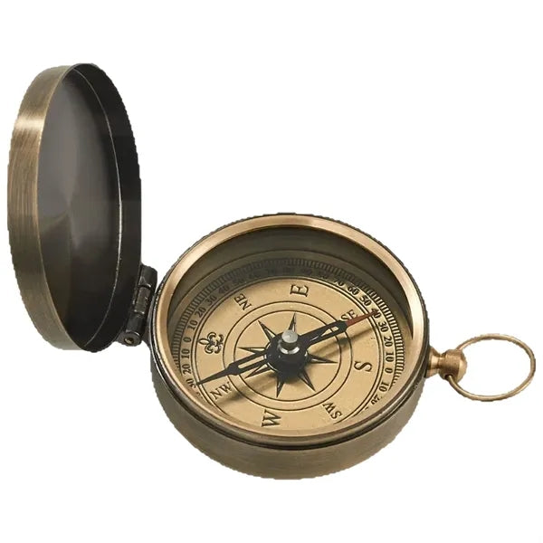Vintage Zinc Alloy Compass Pocket Watch