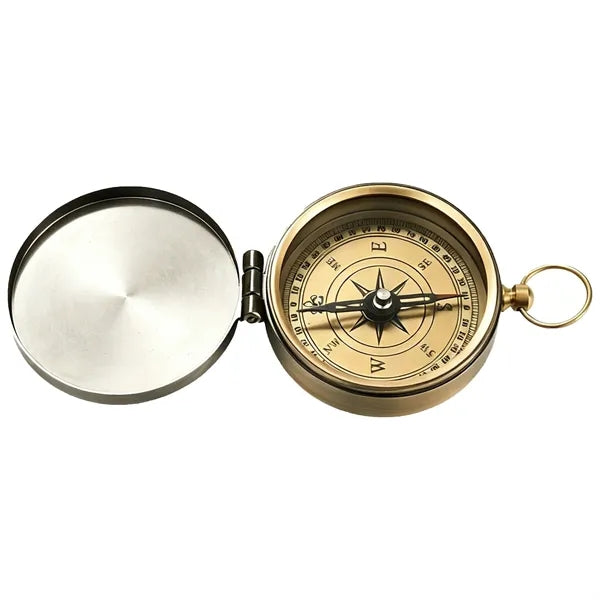 Vintage Zinc Alloy Compass Pocket Watch