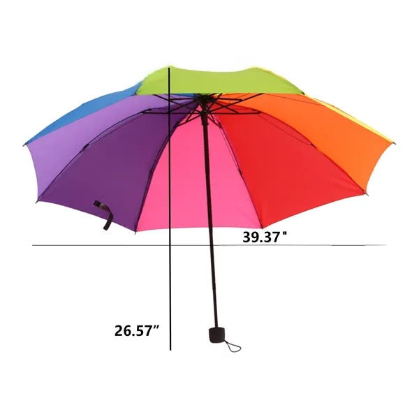 Creative Rainbow Tri Fold Sun Protection Umbrella