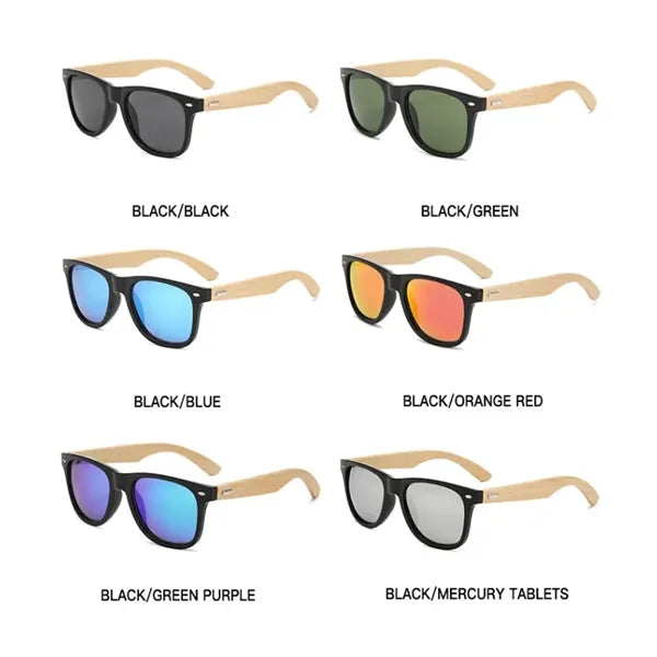 Mirror Bamboo Arm Miami Sunglasses