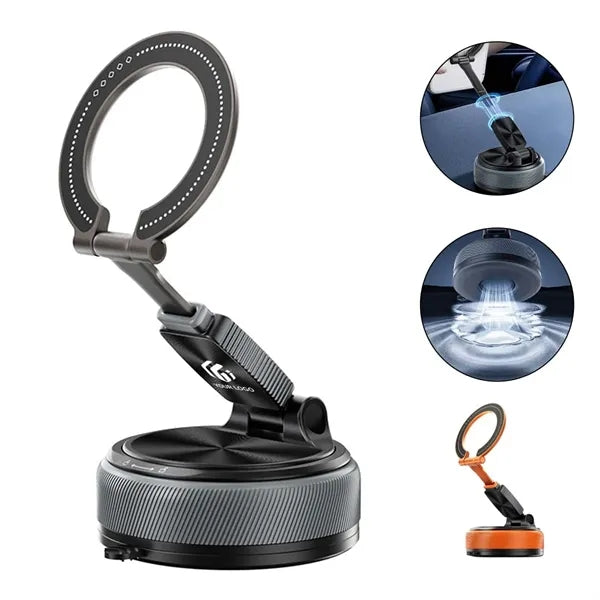 Vacuum suction adjustable magnetic car phone holder mount