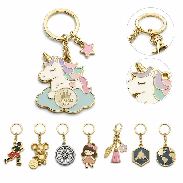 Alloy Anniversary Commemorative Keychain with Logo