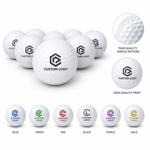 3 Layer Golf Ball Rubber 1.7" Custom Logo