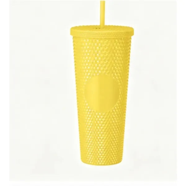 Large-Capacity Plastic Cup with Straw