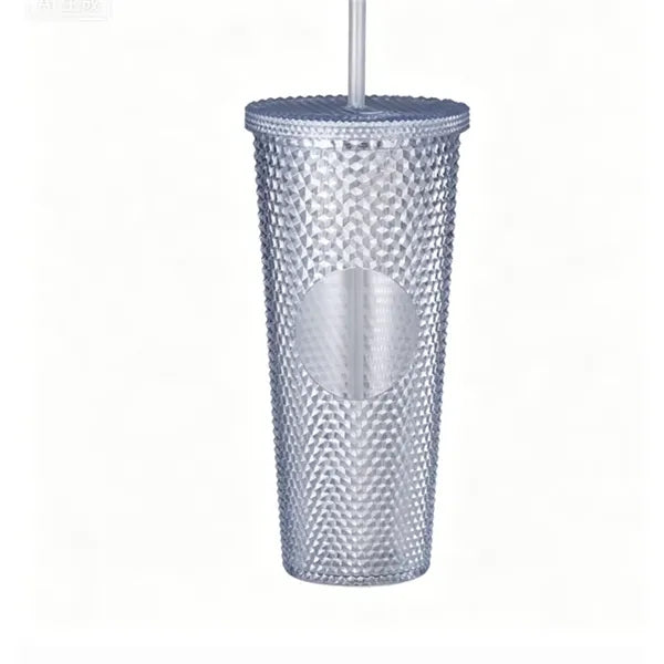 Large-Capacity Plastic Cup with Straw