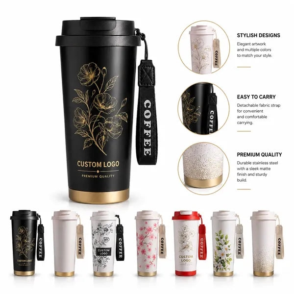 Logo 17 oz Stainless Steel Vacuum Insulated Travel Mu