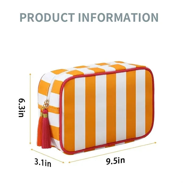 Striped Large Capacity Travel Toiletry Bag