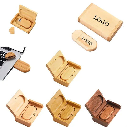 Wooden Oval USB Flash Drive Gift
