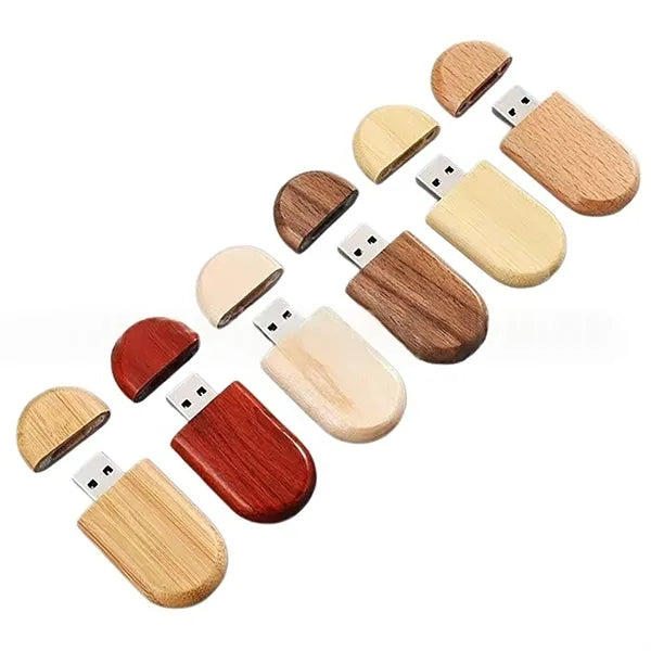 Wooden Oval USB Flash Drive Gift