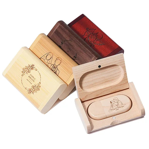 Wooden Oval USB Flash Drive Gift