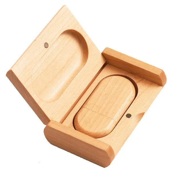 Wooden Oval USB Flash Drive Gift