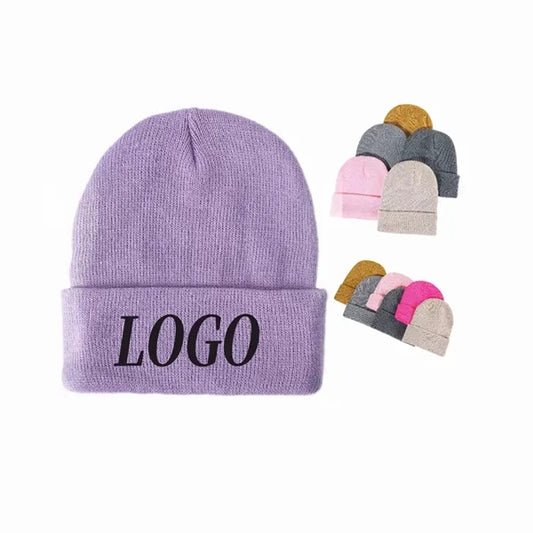 Solid Color Plain Knit Beanie
