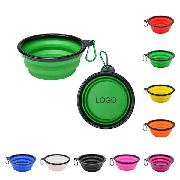 Collapsible Travel Silicone Pet Bowl - Custom Logo