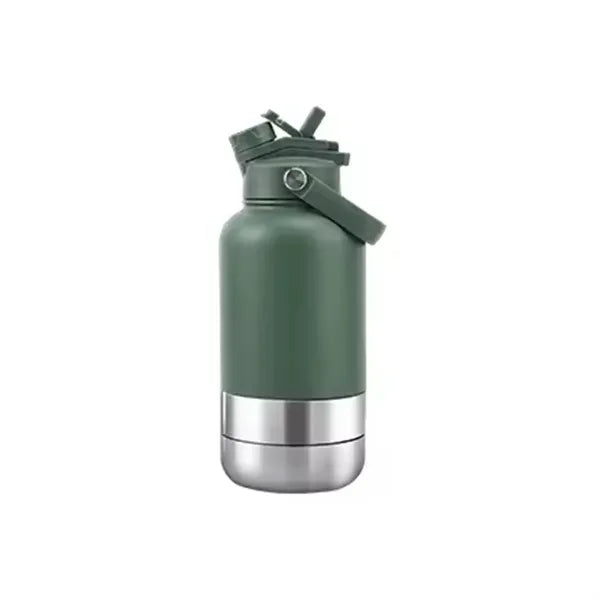 3-in-1 Pet Travel Water Bottle 32oz Stainless Steel - Print