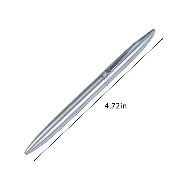 Metal detectable black/blue ballpoint pen with pocket clip