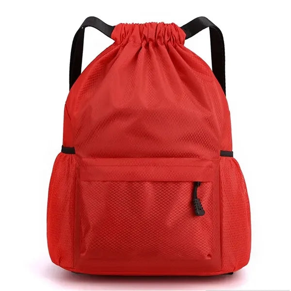 Waterproof Drawstring Backpack with Mesh Sides - Large Sport