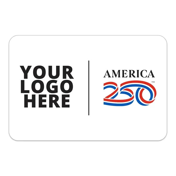America 250 TM Rectangle White Full Color Hard Hat Decal