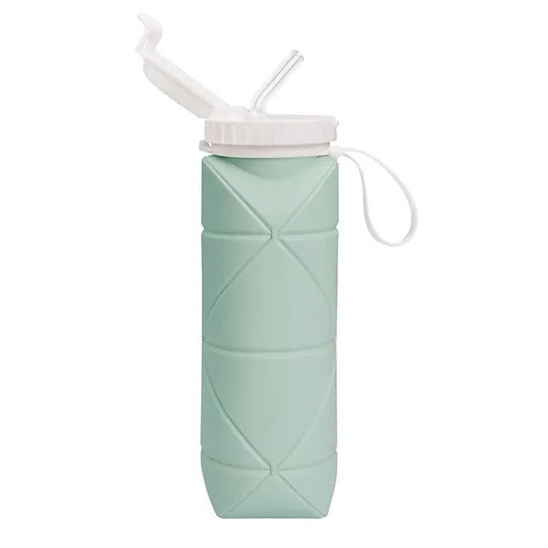 20oz Silicone Foldable Water Cup with Straw