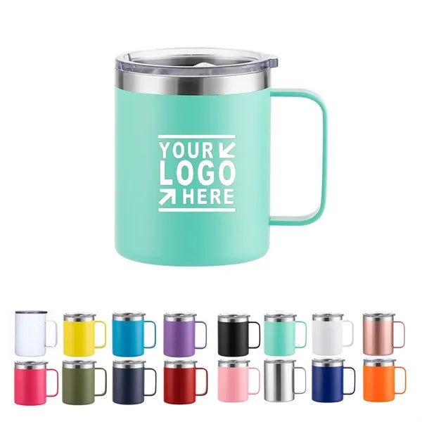 12OZ Insulated Coffee Mug with Lid Tumbler with Handle