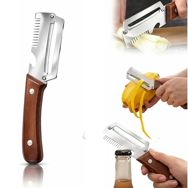 Multi Functional Vegetable Peeler With Wooden Handle