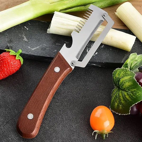 Multi Functional Vegetable Peeler With Wooden Handle